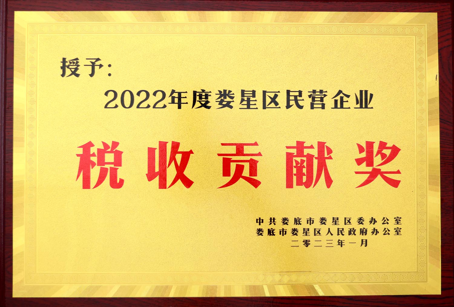 2022税收贡献奖